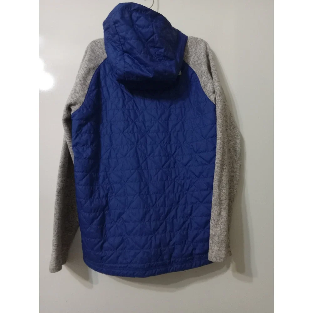 The North‎ Face Boys XL 18/20 Blue Grey Hooded Hybrid Jacket Comfort Arms